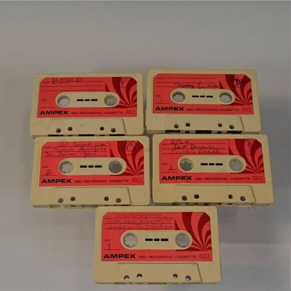 Vintage Ampex Cassette Tapes Lot of 5 Used 60 Min Pre-Recorded Sold As Blanks - Picture 2 of 5